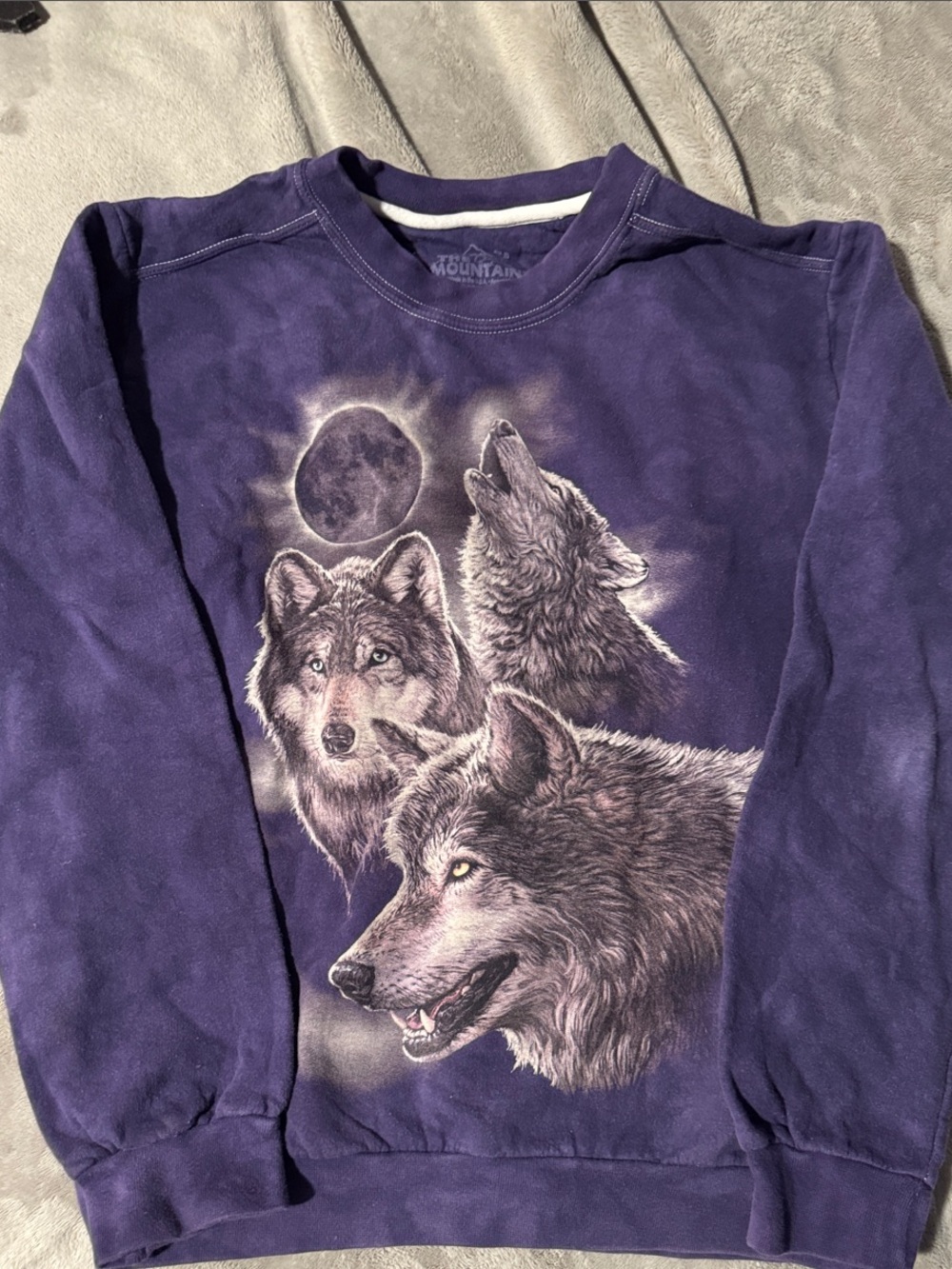 The Mountain Purple Wolf Crewneck Sweatshirt